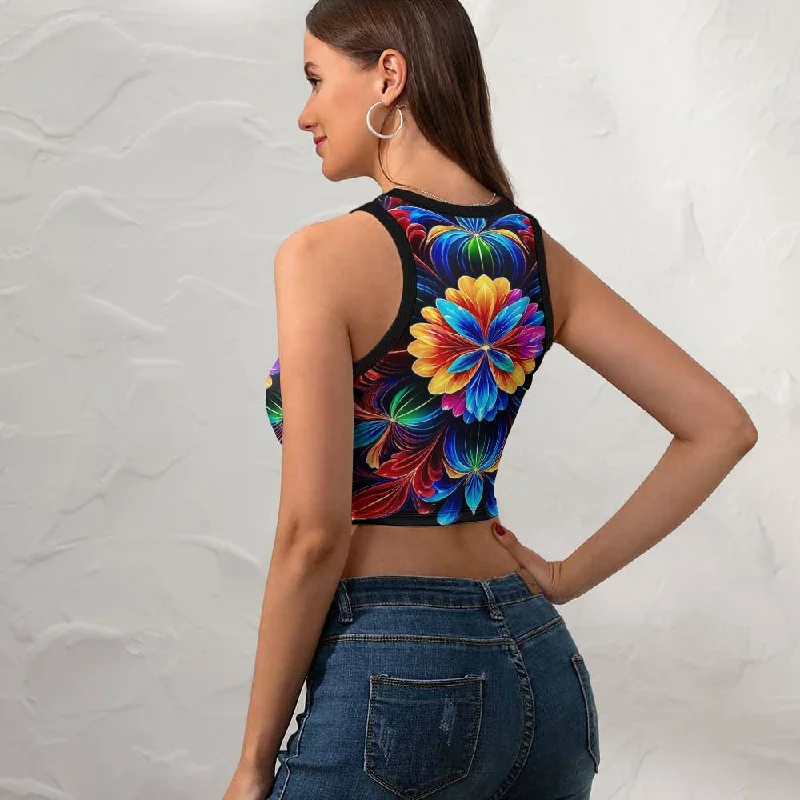 Elevate Your Practice With Affordable Yoga Wear Women's Cropped Slim Racer Tank Top