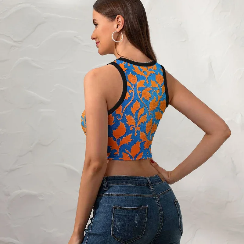 Breathe Easy In Comfortable Yoga Outfits Women's Cropped Slim Racer Tank Top