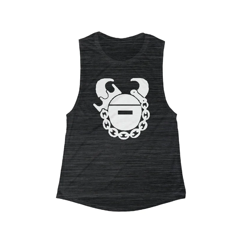 From Warm-Ups To Cooldowns, Shop And Save Women's Flowy Scoop Muscle Tank - Game Day Helmet