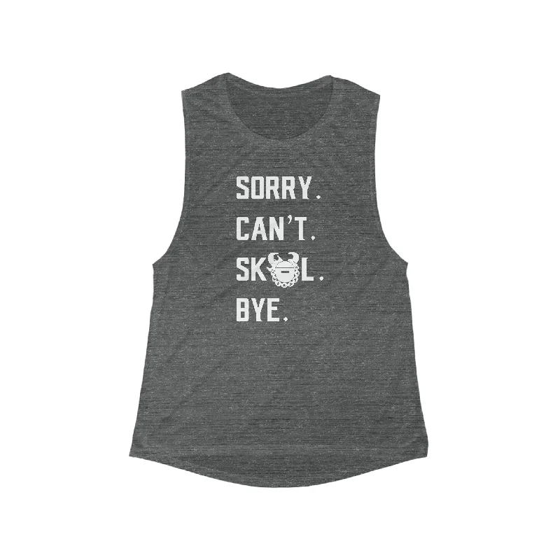 Affordable Yoga Fashion For Every Pose Women's Flowy Scoop Muscle Tank - Sorry. Can't. Bye.