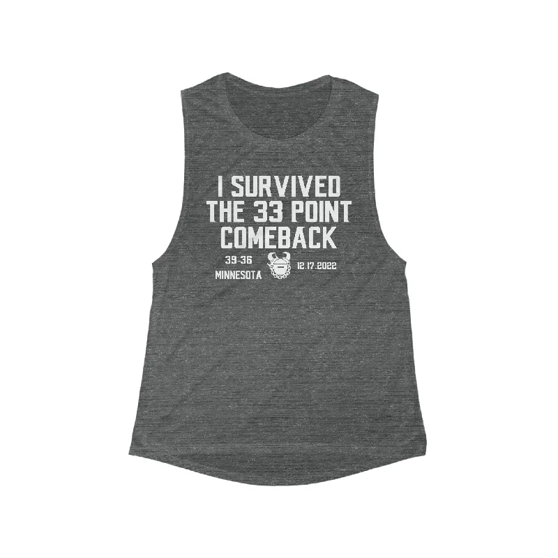 Namaste And Save On Yoga Apparel Women's Flowy Scoop Muscle Tank - Survived the 33 Point Comeback