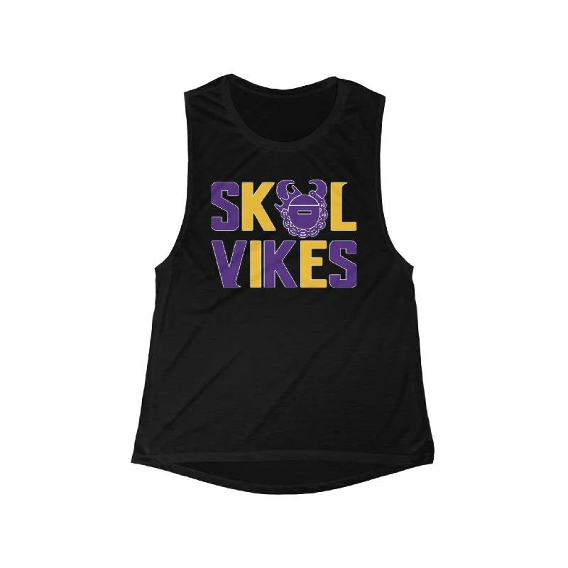 Move With Confidence In Discounted Yoga Outfits Women's Flowy Scoop Muscle Tank - Vikes