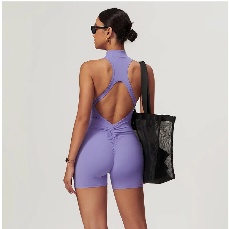 Shop High-Quality Yoga Apparel At Exclusive Discounts Zipper nude bodysuit 8594 8 colors