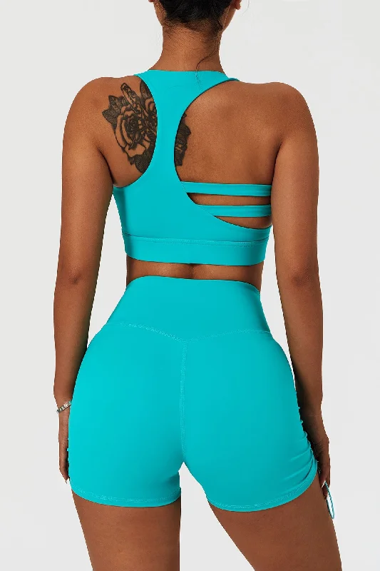 Don't Miss Out On Premium Yoga Wear Deals Plunge Neck Asymmetric Racerback Sports Bra