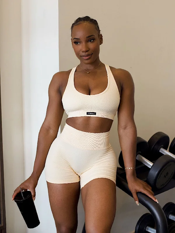 The Best Yoga Wear At The Best Prices Circuit Rib Seamless Sports Bra - Peach Sorbet