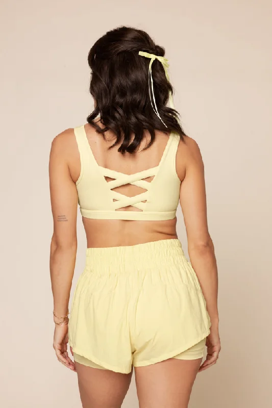 Sweat In Style With Yoga Clothing Discounts Corset Bra - Buttercream