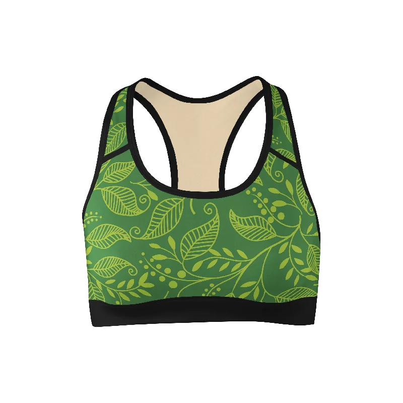 Stretch Your Limits, Not Your Wallet Green Leaf Sports Bra