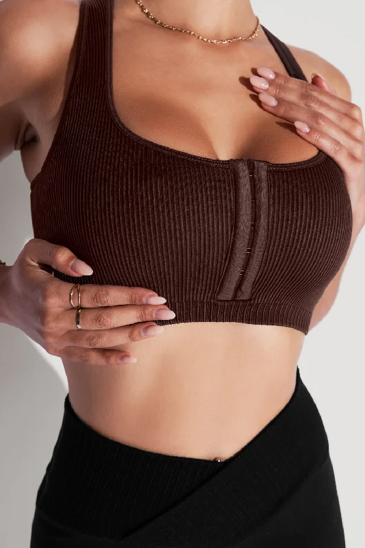 Breathe, Stretch, And Save On Yoga Apparel Hook It Up Seamless Bra - French Roast