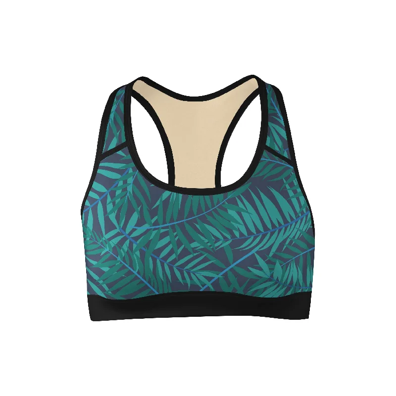 Stretch In Style With Budget-Friendly Yoga Wear Jungle Palms Sports Bra