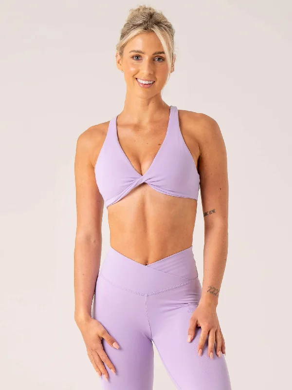 Yoga Wear At Unbeatable Prices Momentum Twist Sports Bra - Lavender