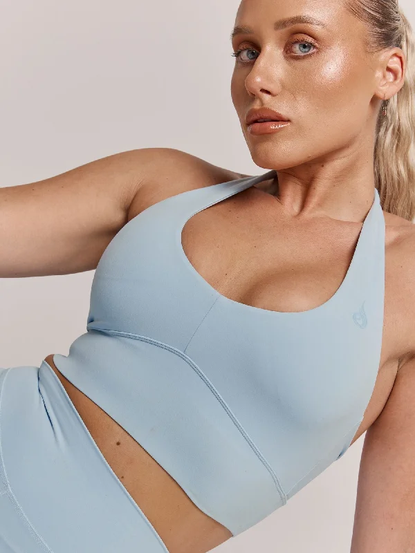 Lightweight, Breathable Yoga Wear At Special Prices NKD Arch Halter Sports Bra - Baby Blue