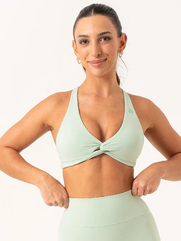 Limited-Time Savings On Yoga Leggings And Tops NKD Knot Sports Bra - Cucumber