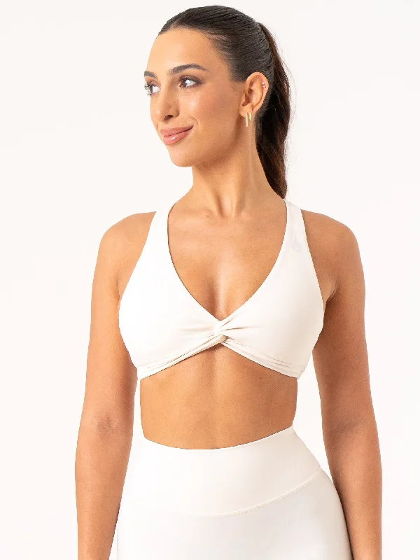 Enhance Your Flow With Stylish Yoga Wear At Great Prices NKD Knot Sports Bra - Off White