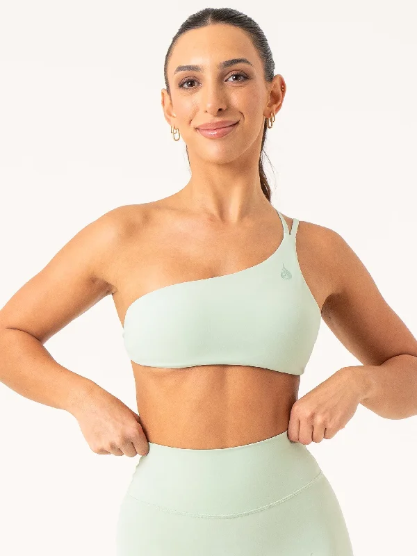Yoga Apparel Designed For Movement At Lower Prices NKD One Shoulder Sports Bra - Cucumber