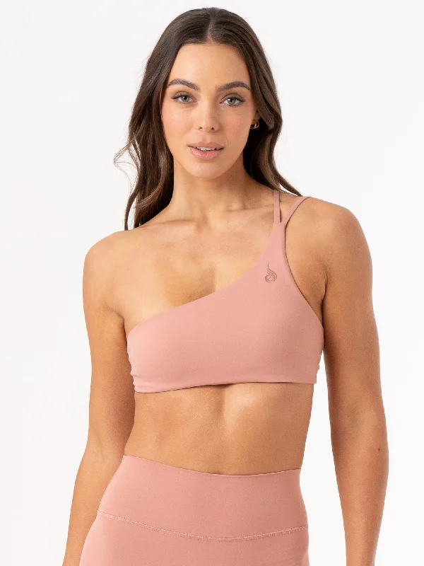 Upgrade Your Yoga Wardrobe For Less NKD One Shoulder Sports Bra - Dusty Pink