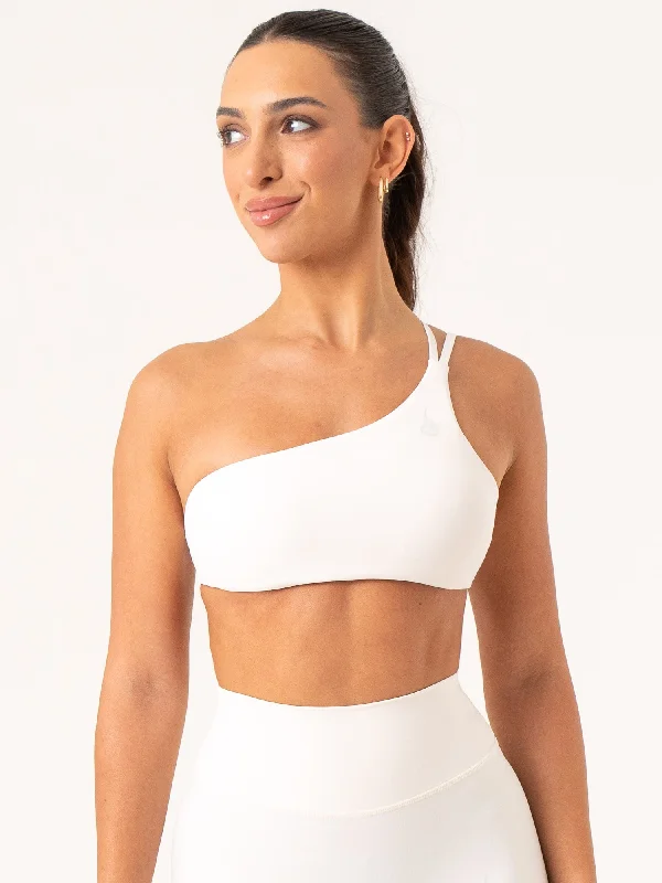 The Yoga Wear Sale You’Ve Been Waiting For NKD One Shoulder Sports Bra - Off White
