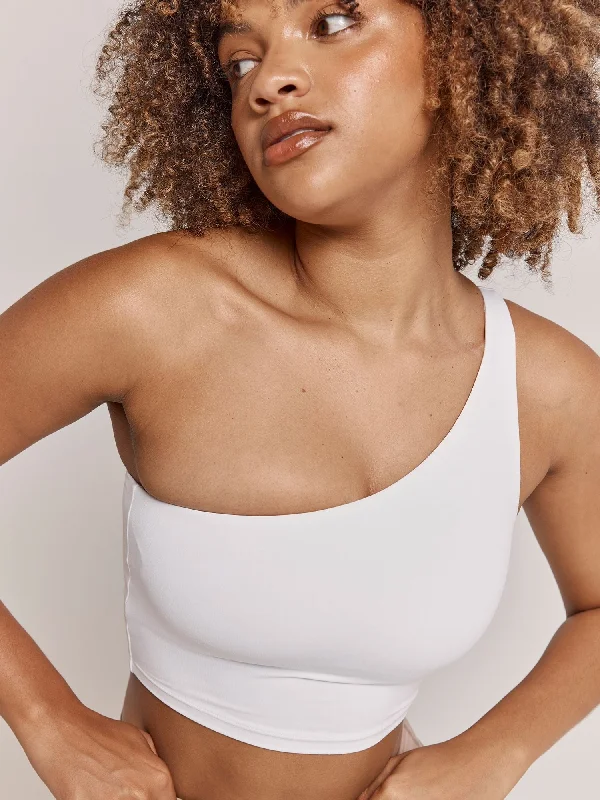 Look Good, Feel Good, And Save Big NKD One Shoulder Tank Bra - White