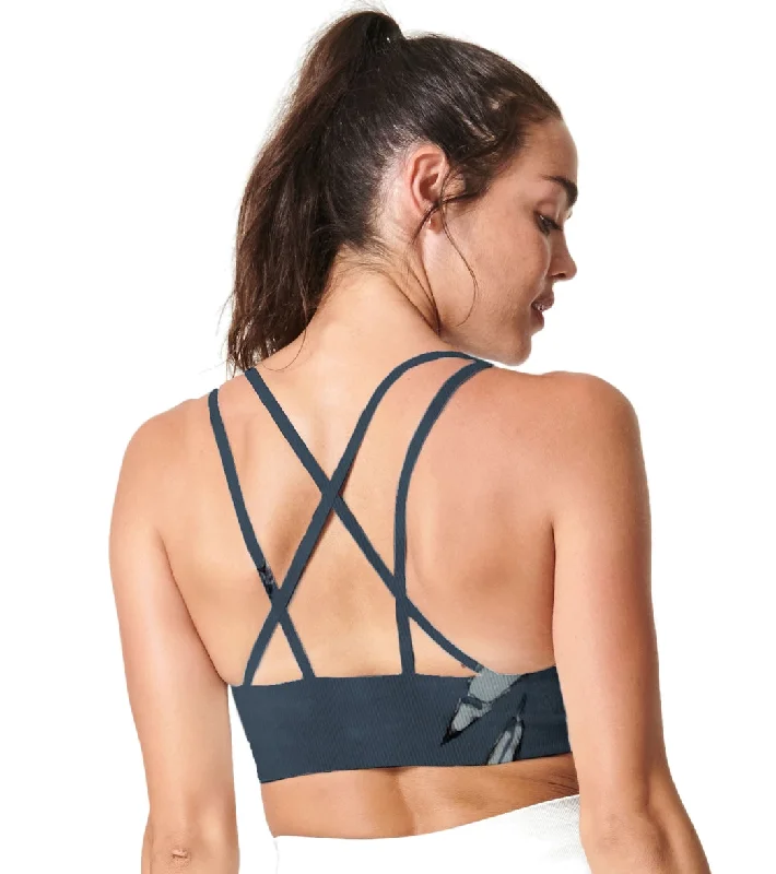 Your Practice Deserves The Best—At Better Prices NUX Hand-Dye Levitate Yoga Sports Bra Oceanic Marble