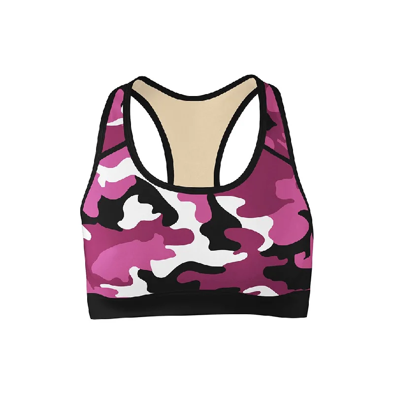 Your Go-To Yoga Outfits Now More Affordable Pink Camo Sports Bra