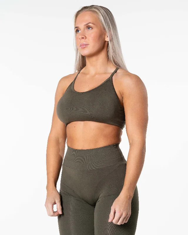 The Best Yoga Clothing At The Best Prices Prime Seamless Top - Khaki Green