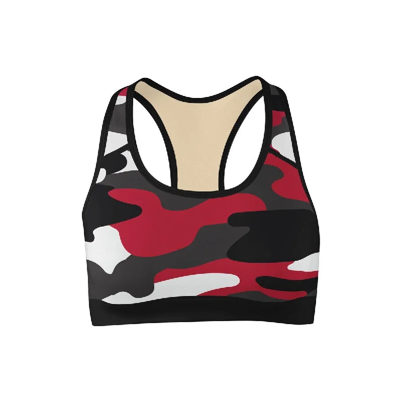 The Best Styles At The Best Prices Red Camo Sports Bra