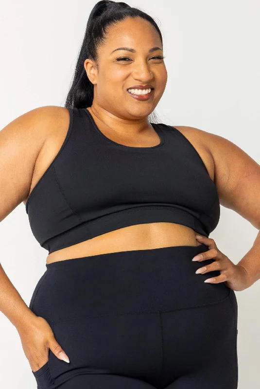 Premium Yoga Wear At Special Discounts Racerback Sports Bra - Black