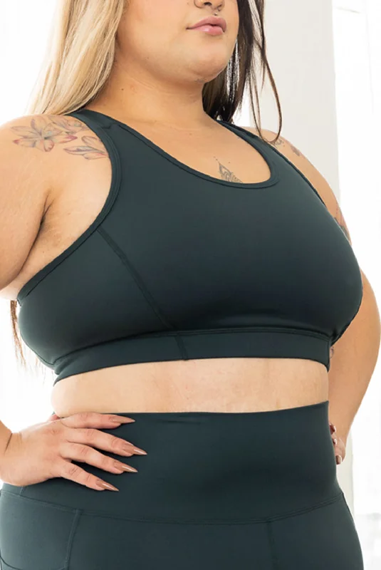 Sweat In Style With Yoga Clothing Discounts Racerback Sports Bra - Evergreen