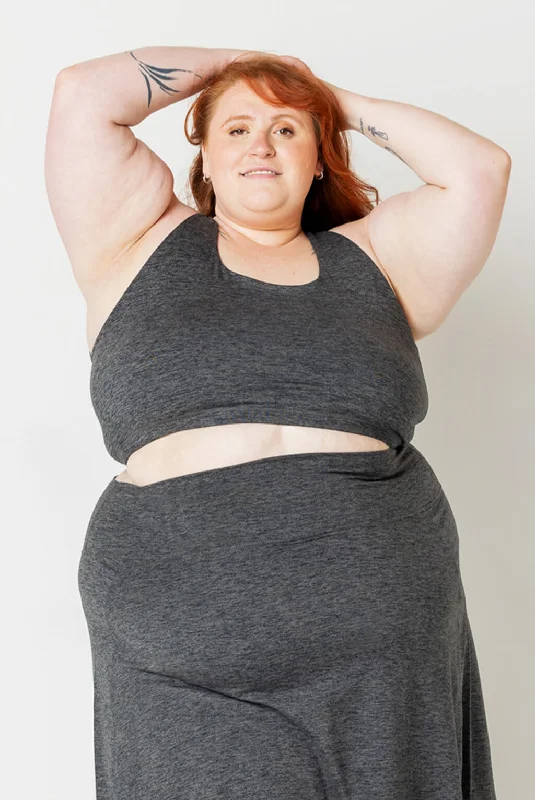 Performance Meets Savings In Our Yoga Wear Sale SuperSoft Strappy Bra - Heather Gray