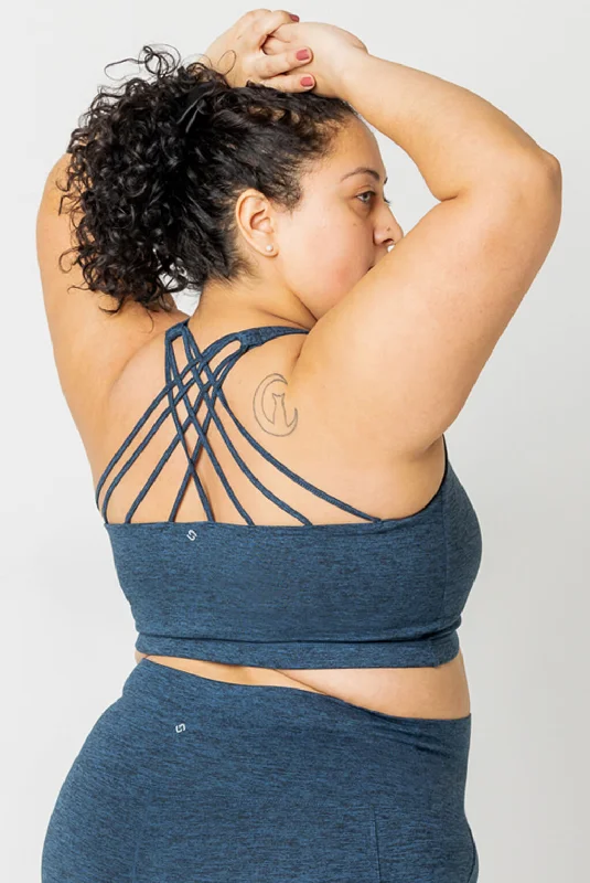 The Perfect Fit At The Perfect Price SuperSoft Strappy Bra - Heather Navy