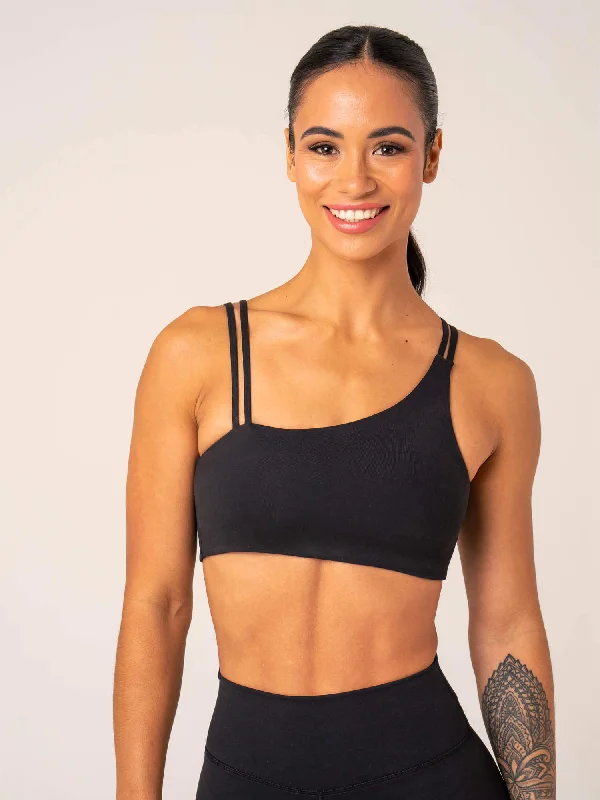 Master Every Pose With Premium Yoga Wear Deals Unstoppable One Shoulder Sports Bra - Black