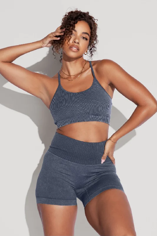 Yoga Wear At Unbeatable Prices What's the Scoop Seamless Bra - Vintage Indigo