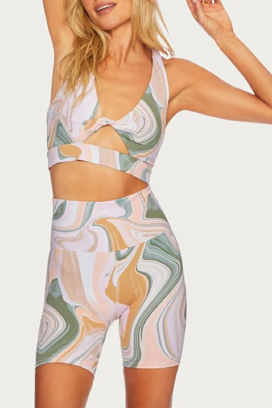 Flexibility Meets Affordability In Our Yoga Wear Sale Bike Short In Marble