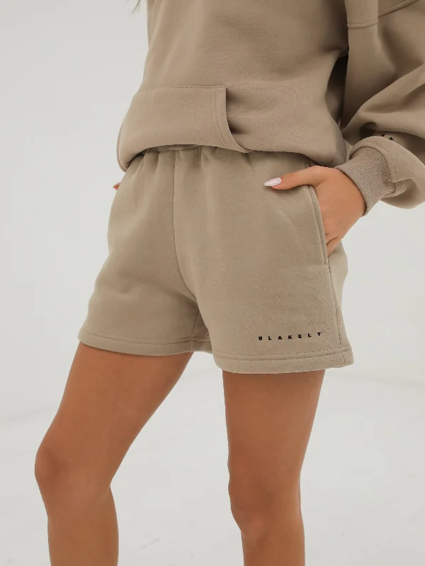 Stretch In Style With Budget-Friendly Yoga Wear Isabel Jogger Shorts - Tan