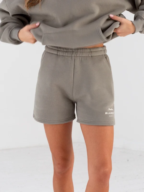 Embrace Comfort With Yoga Wear On Sale Italia Jogger Shorts - Stone Grey