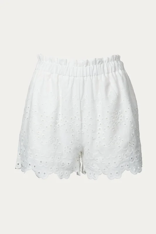 Yoga Wear That Moves With You At Lower Prices Broderie Anglaise Paperbag Short In White