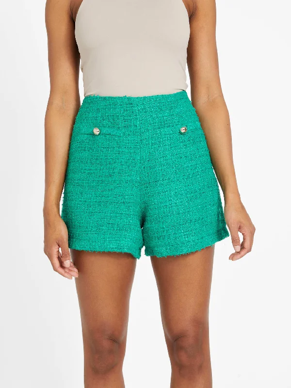 Move With Confidence In Discounted Yoga Outfits Dianne Boucle Tweed Shorts