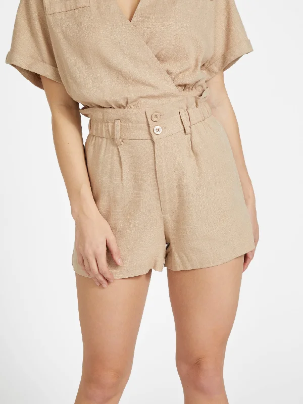 Comfortable, Stylish, And Now More Affordable Harly Linen-Blend Paperbag Shorts