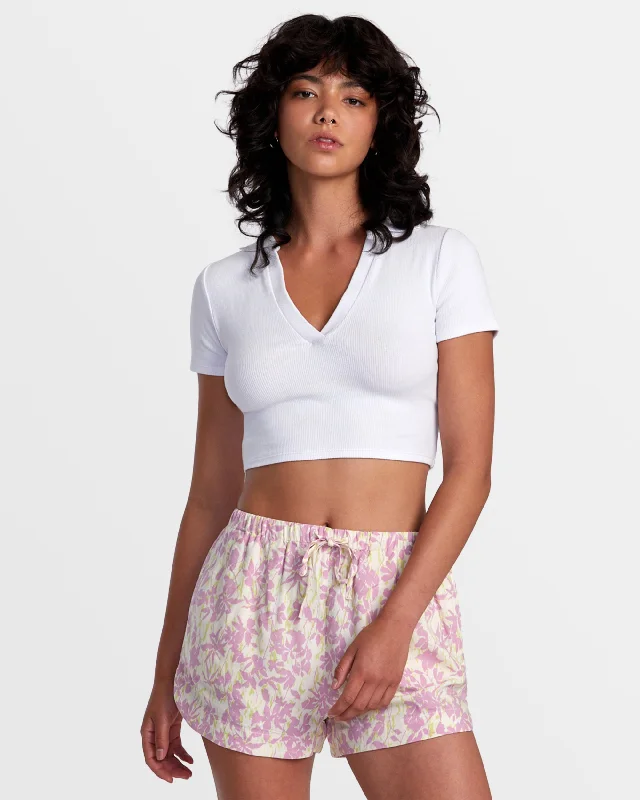 Stretch In Style With Budget-Friendly Yoga Wear New Yume Printed Shorts - Latte