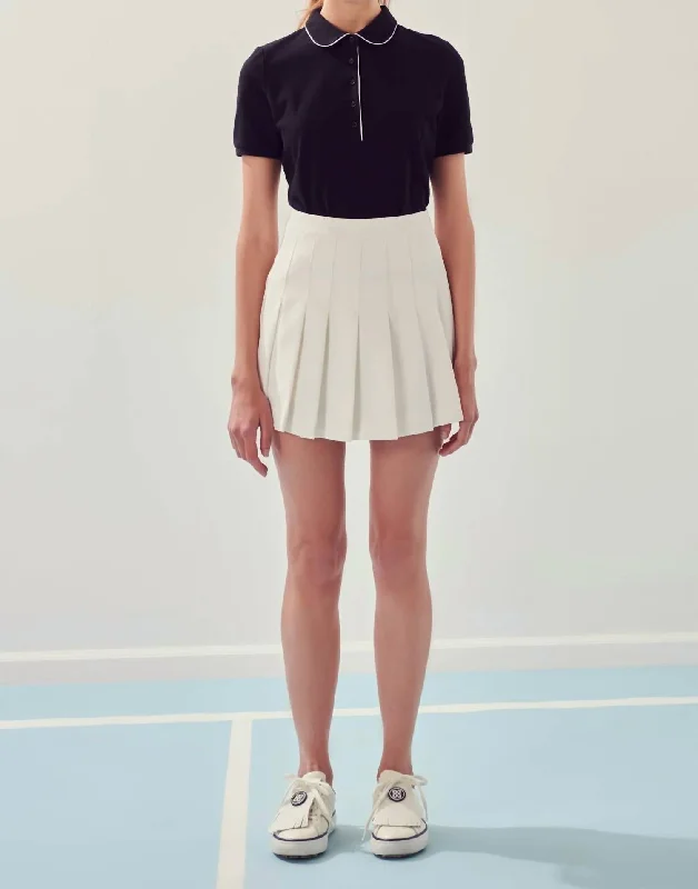 Unbeatable Deals On Breathable Yoga Apparel Pleated Tennis Skort In White