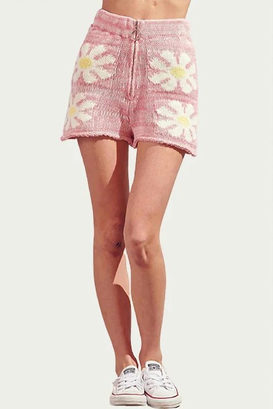 Elevate Your Practice With Affordable Yoga Wear Retro Cotton-Blend Short In Pink
