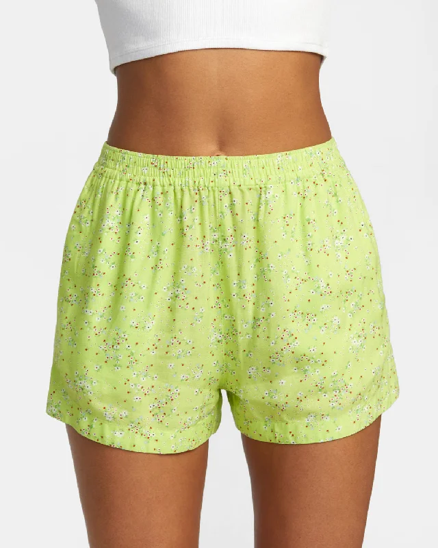 Comfortable, Stylish, And Now More Affordable Sawyer Print Elastic Waist Shorts - Neon Green