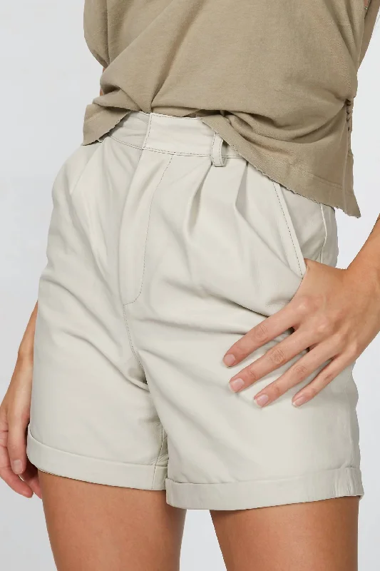 Performance Meets Savings In Our Yoga Wear Sale Suzy Leather Shorts In Off-White