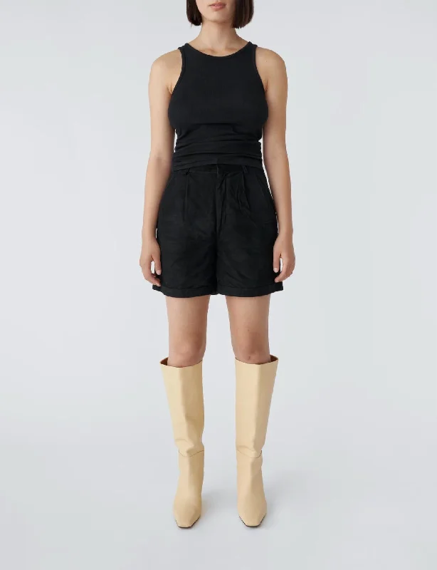 Soft, Stretchy, And Super Affordable Yoga Wear Suzy Suede Shorts In Black