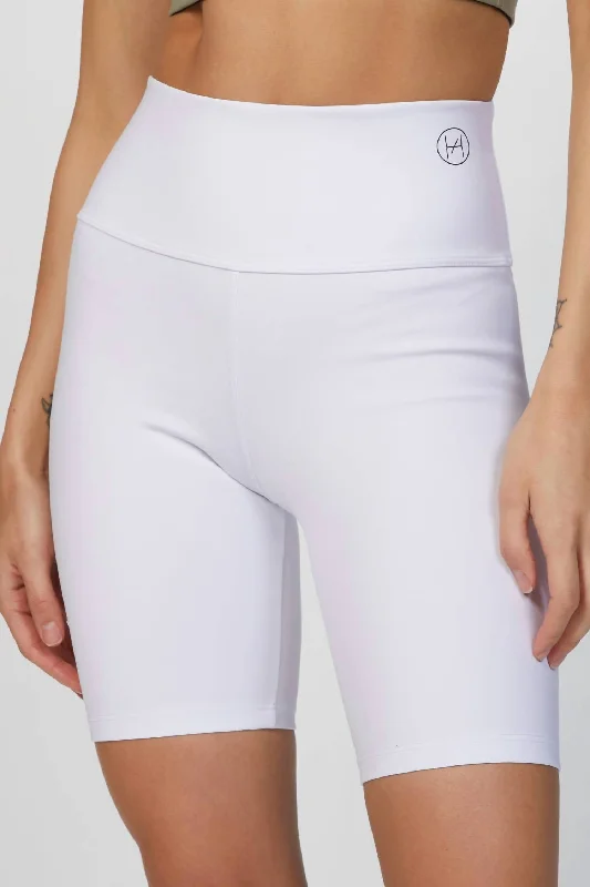 Flex Your Budget With Premium Yoga Clothing Deals The Bike Short In White
