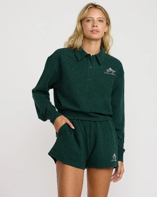 Lightweight, Breathable Yoga Wear At Special Prices Waffle Pops Short - Pine