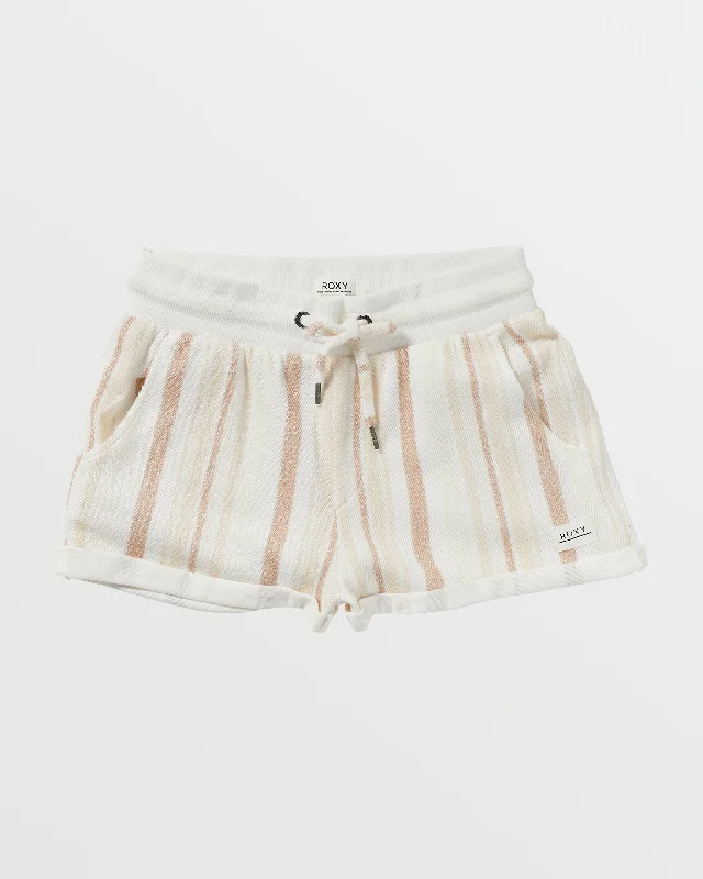 Breathe, Stretch, And Save On Yoga Apparel Waves And Rays Fleece Bottoms - Tapioca Tulum Stripe