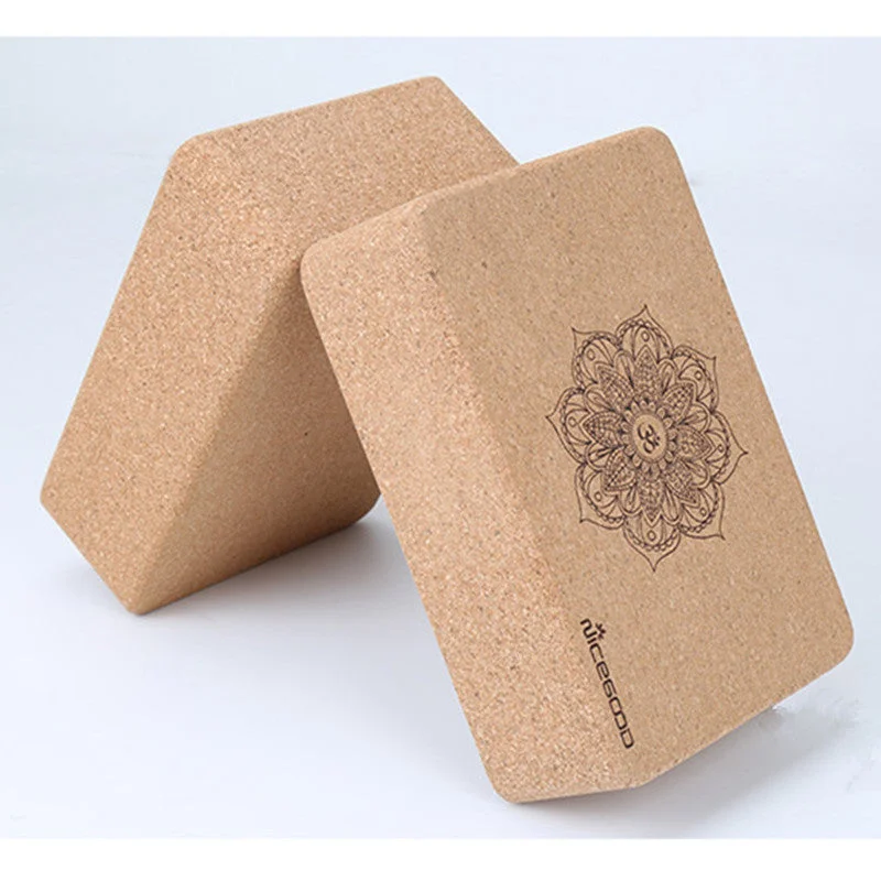 Yoga Essentials At Unbeatable Prices 2 Pcs Natural Cork Yoga Brick Eco-Fridenly High Density Non-slip Dance Pilates