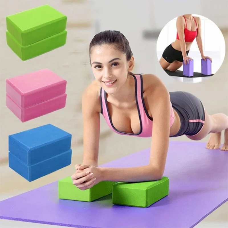High-Quality Yoga Accessories At Budget-Friendly Prices EVA Yoga Block Brick Sports Exercise Gym Foam Workout Stretching Aid Body Shaping Health Training Fitness Brick Q